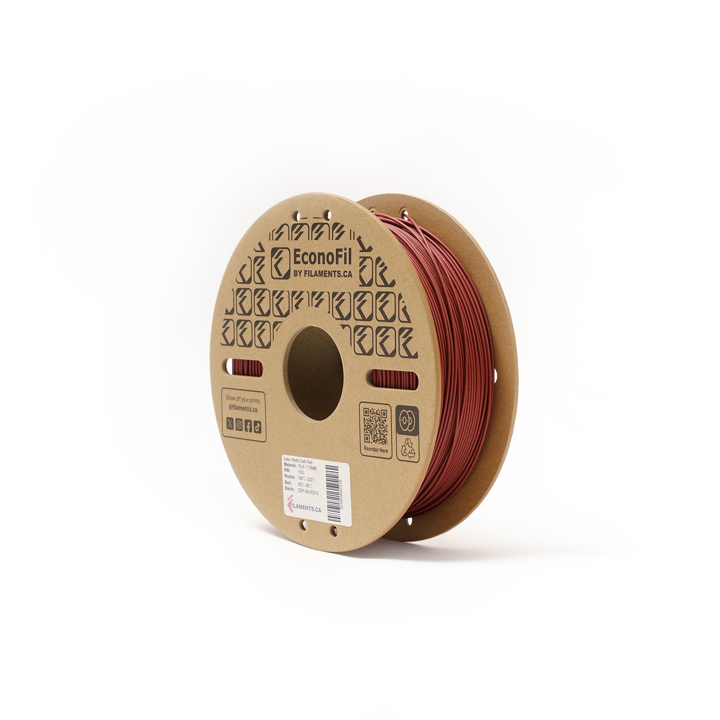 EconoFil™ PLA Matte Filament - Dark Red