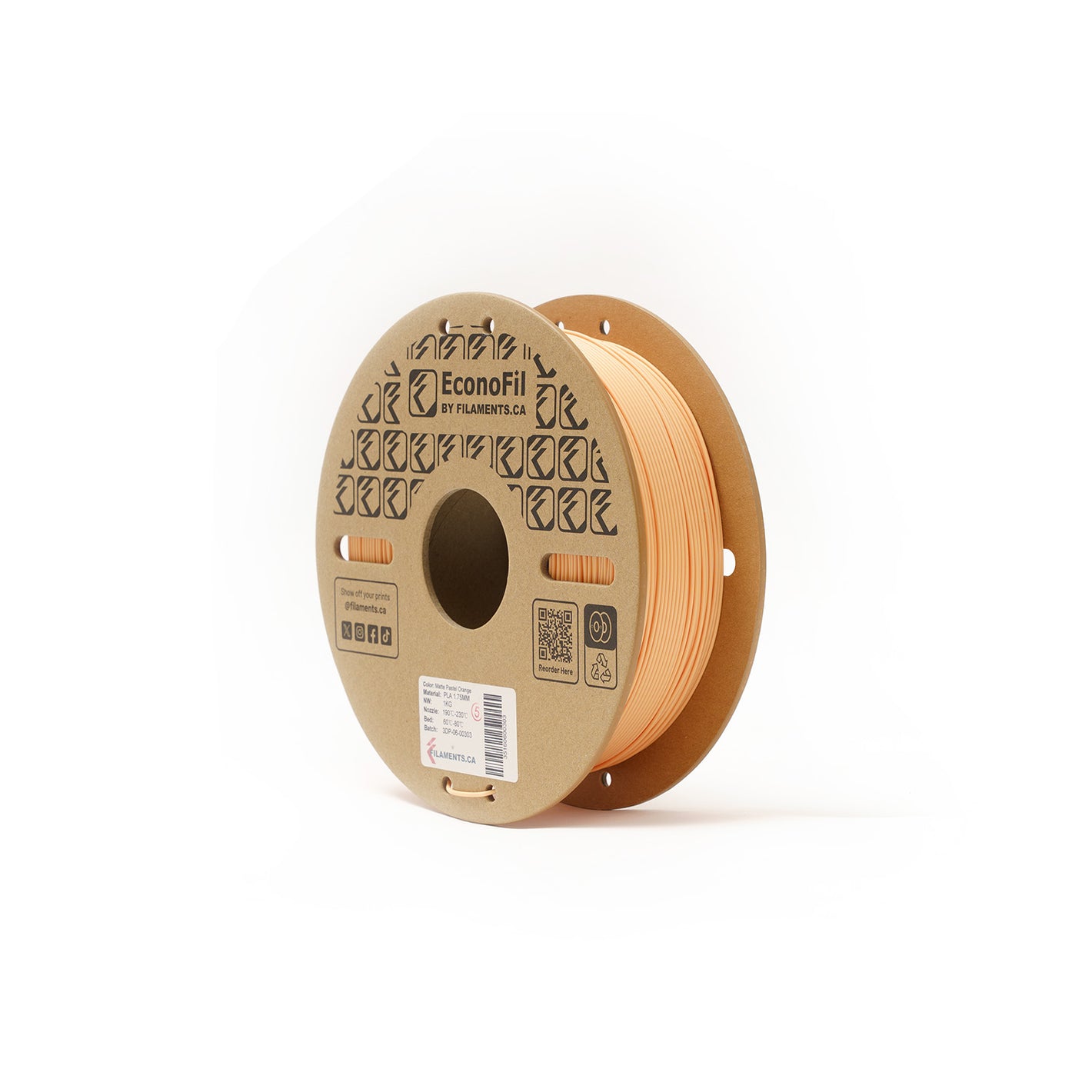 EconoFil™ PLA Matte Filament - Pastel Orange