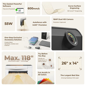 xTool P2S 55W CO2 Laser Cutter